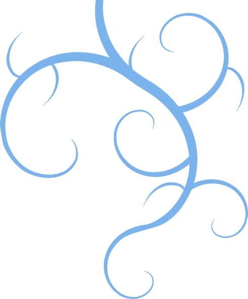 Blue Swirls Clip Art - Vines Black And White (492x593)
