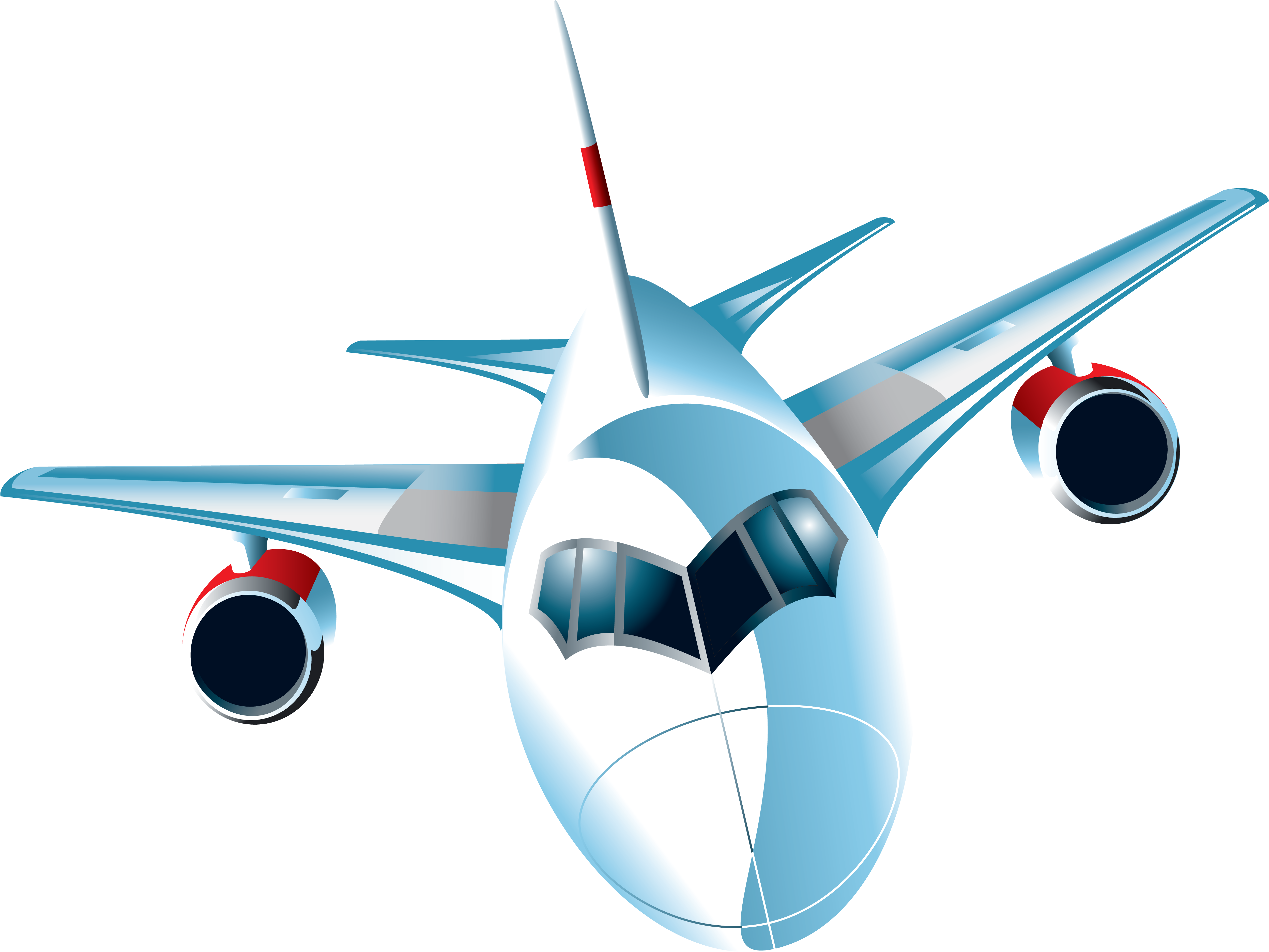 Passenger Airplane Front View Png Clipart - Airplane (5000x3832)