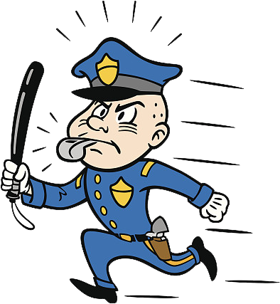Police Officer Baton Clip Art - Police Cartoon Running Transparent (800x462)