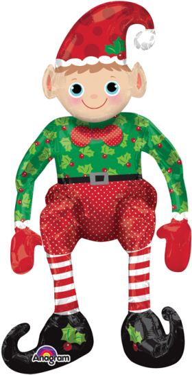 Sitting Elf Balloon - Amscan Sitting Elf Balloon - 29 Inch Foil (600x600)