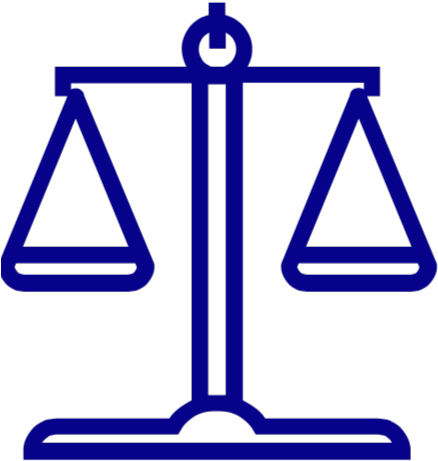 Scales Of Justice Blue - Law (446x483)