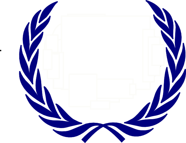 Blue Laurel Wreath Vector (600x461)