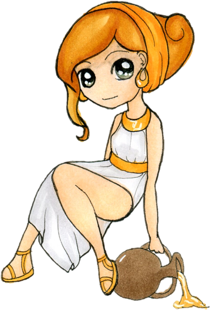 Hebe Is The Greek Goddess Of Youth - Cartoon Hera Goddess (485x649)