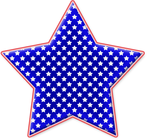 White Star Png - Red White Blue Star Clipart (500x478)