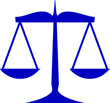 Scales Justice Blue Weight Scales Scales S - Scales Of Justice Clip Art (362x340)