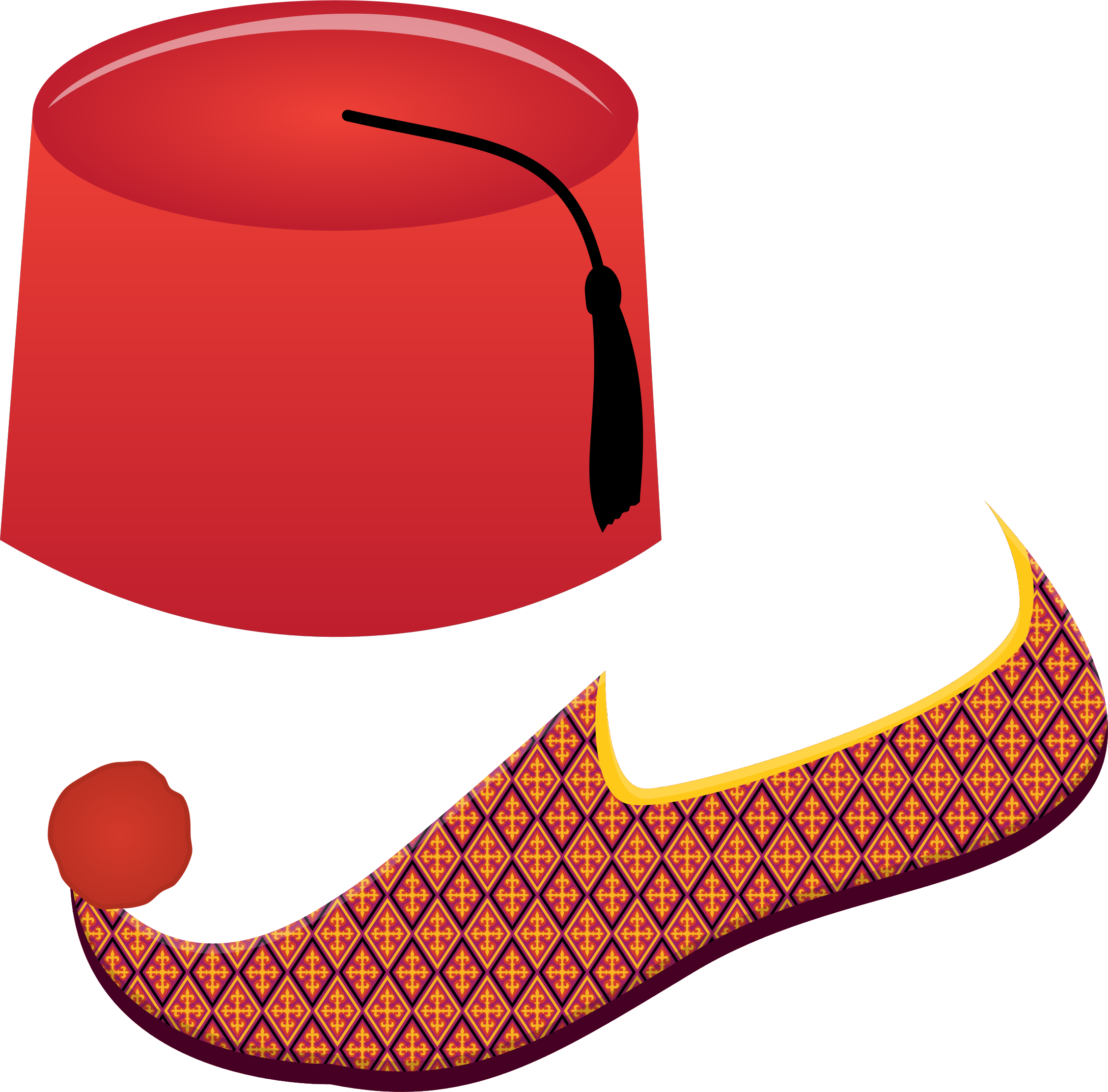 And Turkish Shoe - Fez Hat Clip Art (2256x2224)