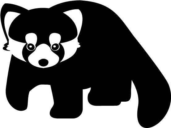 Face Clipart Red Panda - Red Panda Black And White (612x469)