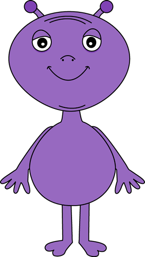 Alien Clipart Purple Alien - Purple Alien Clipart (282x500)