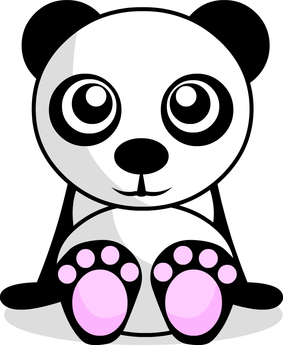 Cute Cartoon Drawings Of Pandas - Cute Panda Drawing Png (900x1097)