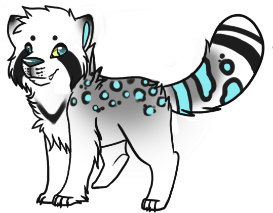 Snow Leopard Clipart Chibi - Snow Leopard Red Panda (574x435)