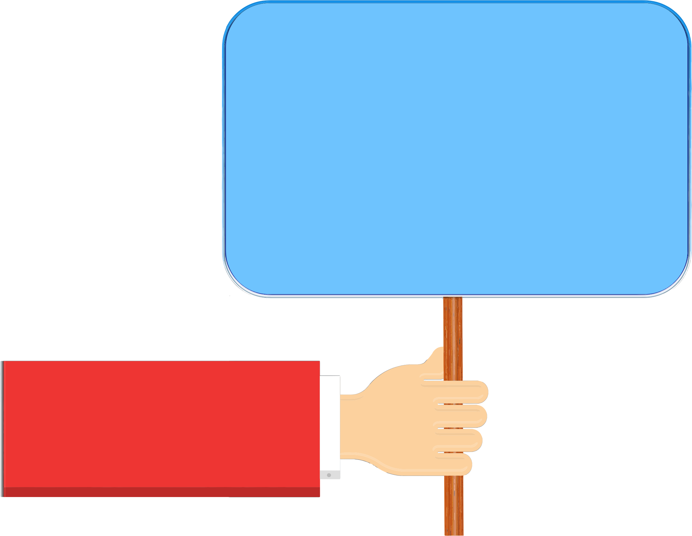 Hand Holding Sign - Hand Holding A Sign Clipart (2362x1829)