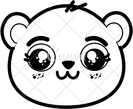 Cute Panda Bear Face - Cute Panda Face (550x550)