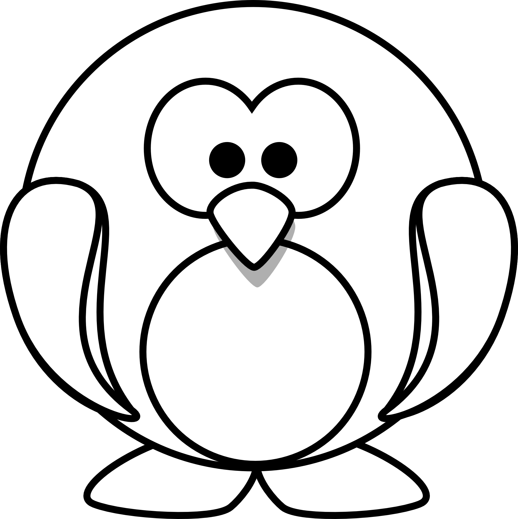 Full Size Of Drawing - Coloring Face Penguin (1969x1973)
