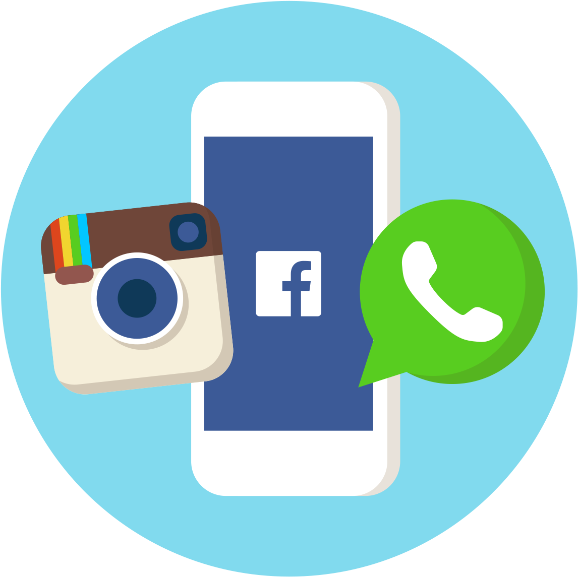 Logo Instagram Facebook Whatsapp Png (1346x1194)