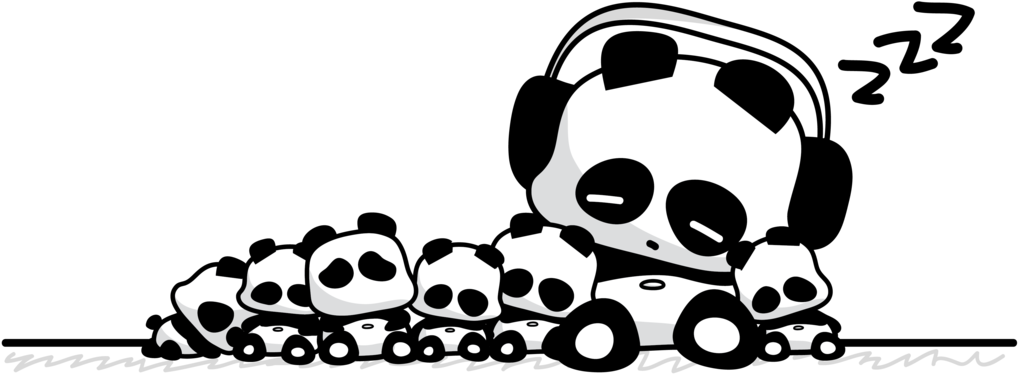 A Bunch Of Sleeping Pandas By Idreaming On Deviantart - Sleeping Panda Drawing (1024x384)