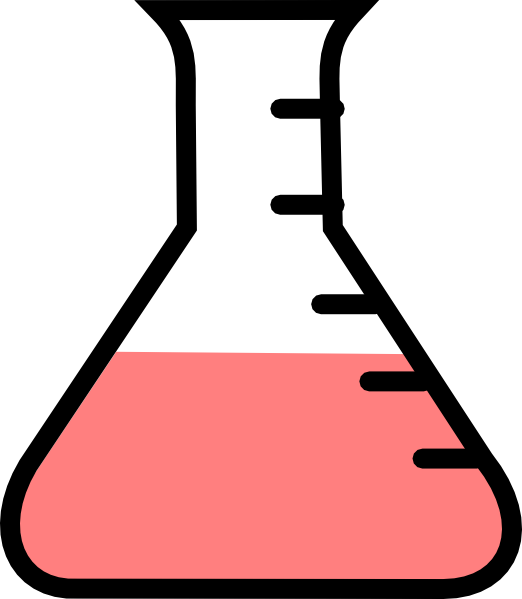 Pale Red Flask Clip Art At Clker - Flask Clipart (522x599)