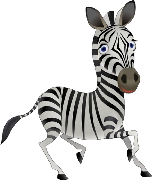 Cute Baby Zebra Clipart Transparent - Zebra Cartoon Images Png (600x600)
