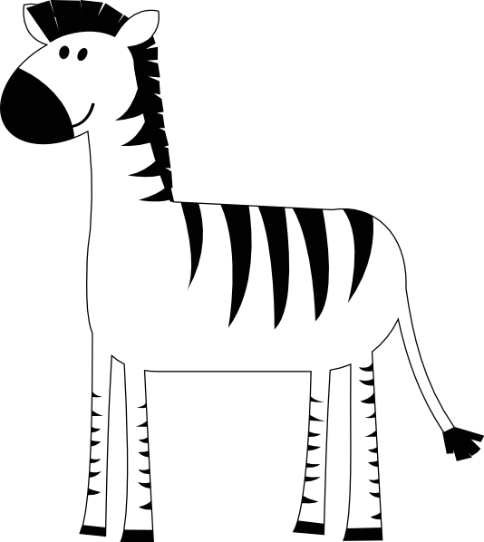 Zebra Clip Art - Zebra Outline Clipart (534x598)