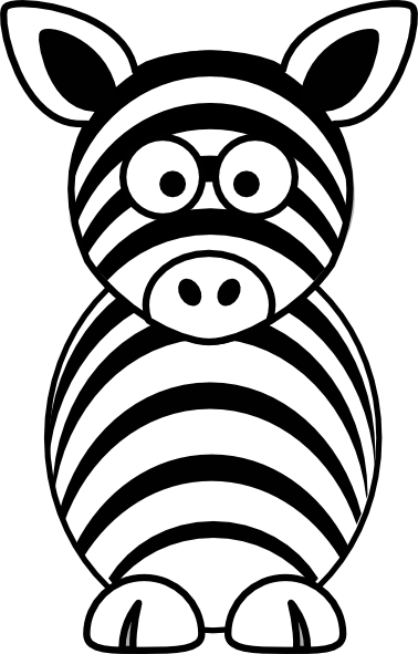 Zebra Head Clip Art Black - Cartoon Zebra (378x591)