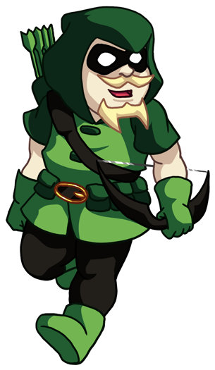 Chibi Green Arrow By Twinenigma - Green Arrow Chibi Png (375x568)