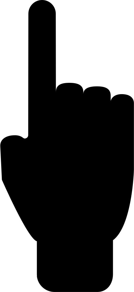 Forefinger Pointing Up Extended Of Hand Filled Silhouette - Silhouette Of Hand Pointing (450x980)