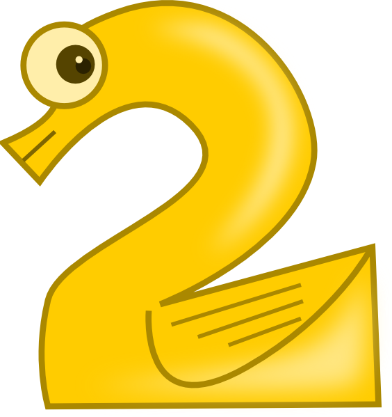 Sign In Color Clip Art - Animal Number 2 (564x599)