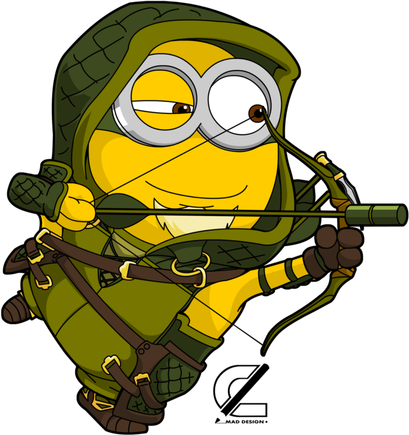 Green Arrow By Kururulabo - Minion Green Arrow (866x923)
