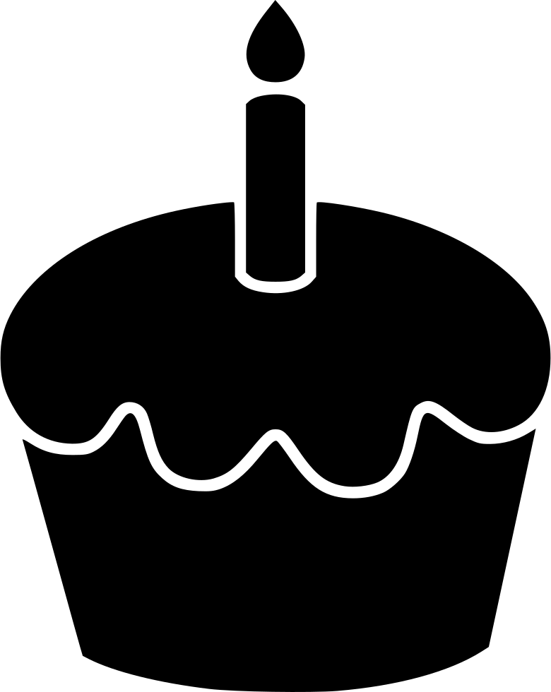 Cupcake Muffin Candle Cake Party Comments - Cupcake With Candle Svg (780x980)