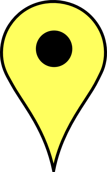 Yellow Marker Black Border Clip Art - Google Maps Yellow Marker (372x596)