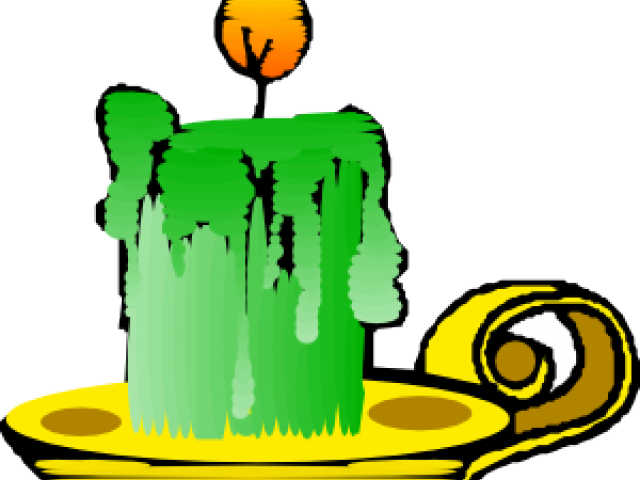 Melting Candle Clipart Green Candle - Candle Clip Art (640x480)