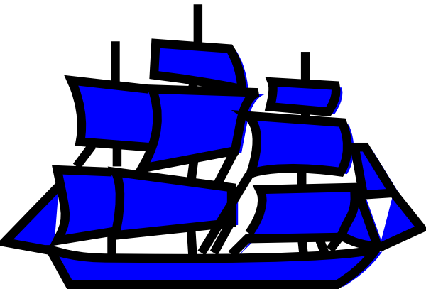 Blue Boat Clip Art At Clker - Blue Boat Clipart (600x407)