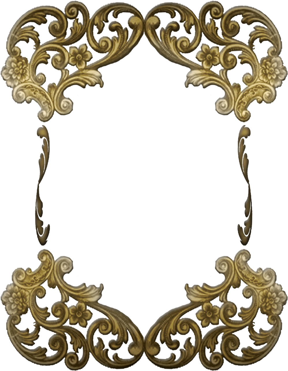 Free Ornate Victorian Frame - Art Deco Gold Frame Png (1009x1315)