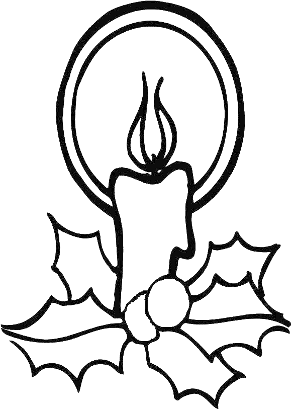 Christmas Candle Light Glowing Coloring Pages - Kleurplaat Kerstfeest Christelijk (600x903)