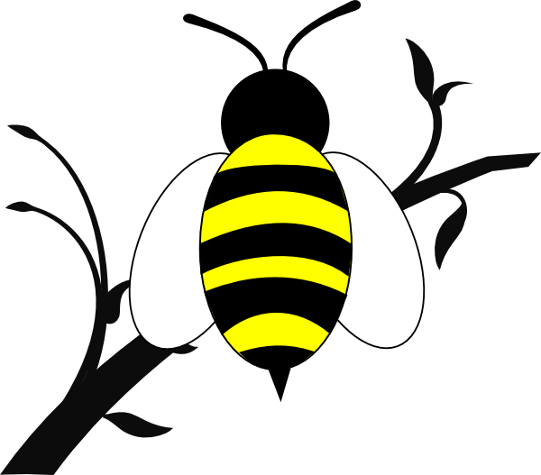 Honey Bee Over Branch Clip Art - Buzz & Co (600x527)