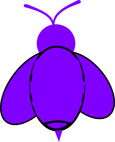 Bees Clipart Purple - Bee Silhouette Clip Art (480x595)