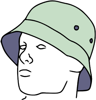 A Soft Cotton Hat With A Wide, Downwards-sloping Brim - Bucket Hat Drawing (399x400)
