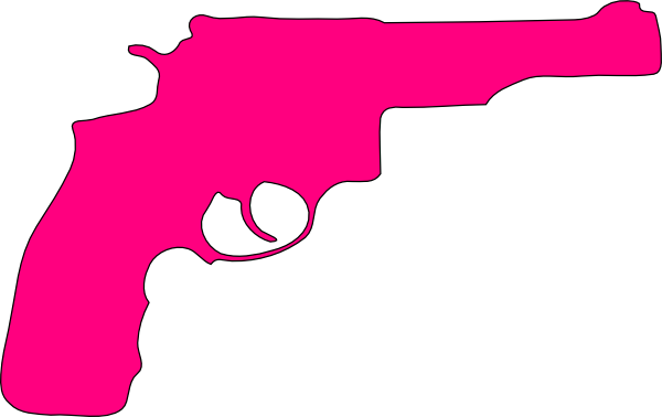 Pistol Clipart Pink Gun - Gun Cross Stitch Pattern Free (600x378)