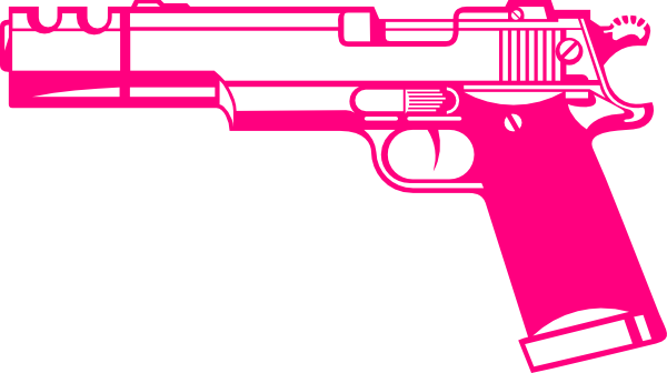 Holly Pink Clip Art - Handgun Clipart (600x336)