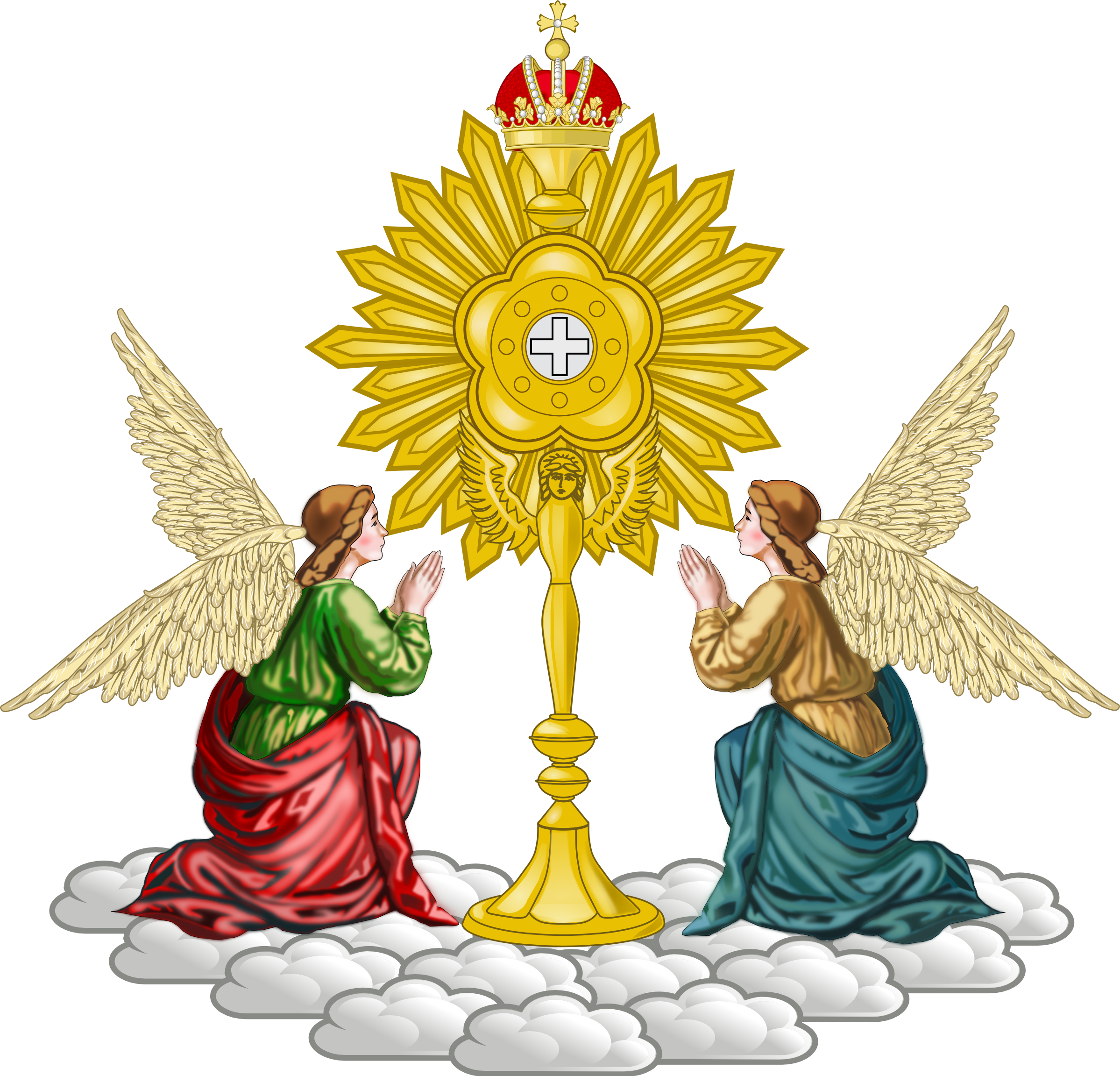 Emblemat Mariawicki - Monstrance With Angels (2398x2303)