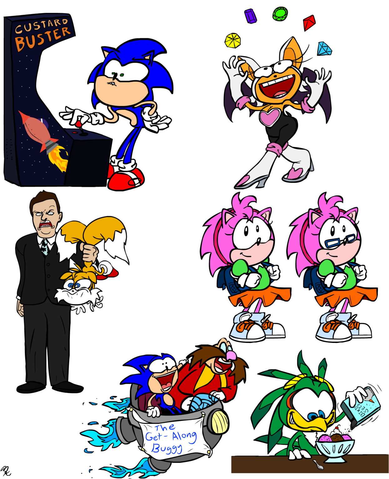 Sonic Show 2014 Artwork By Piggybank12 Sonic Show 2014 - Sonic What Does The Fox Say (1280x1534)