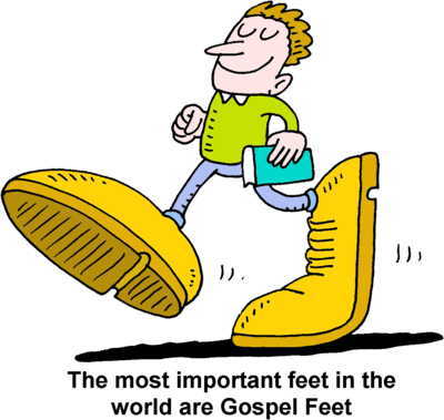 Man - Big Feet Clipart (400x379)