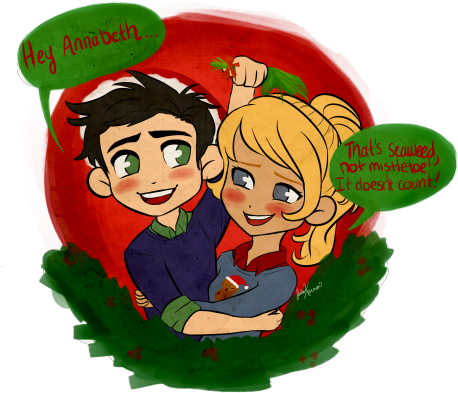 Christmas Present Clipart Transparent Background - Percy Et Annabeth Christmas (500x449)