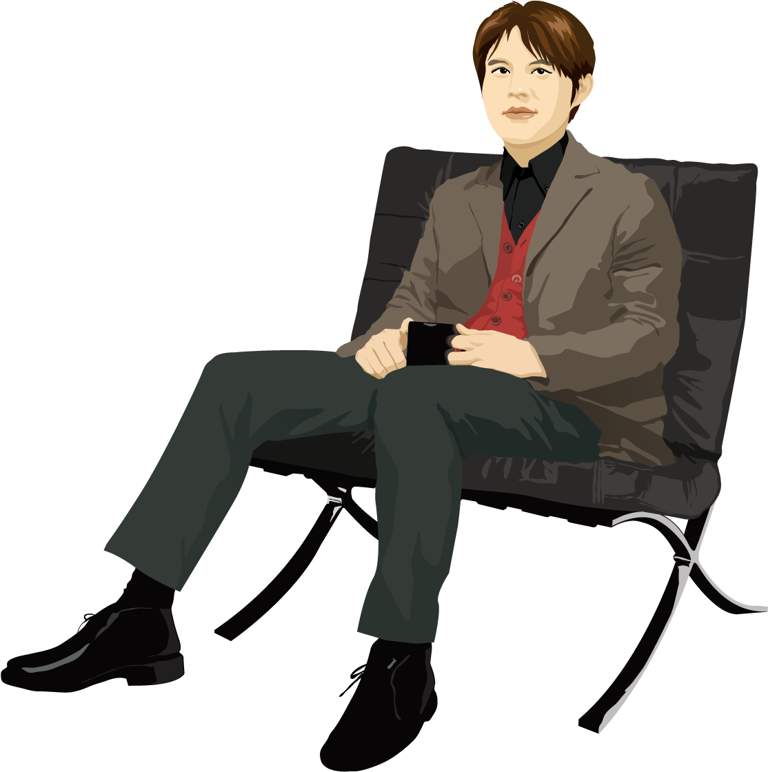 Man Sitting Position Clip Art - Man Sitting Position Clip Art (1500x1500)