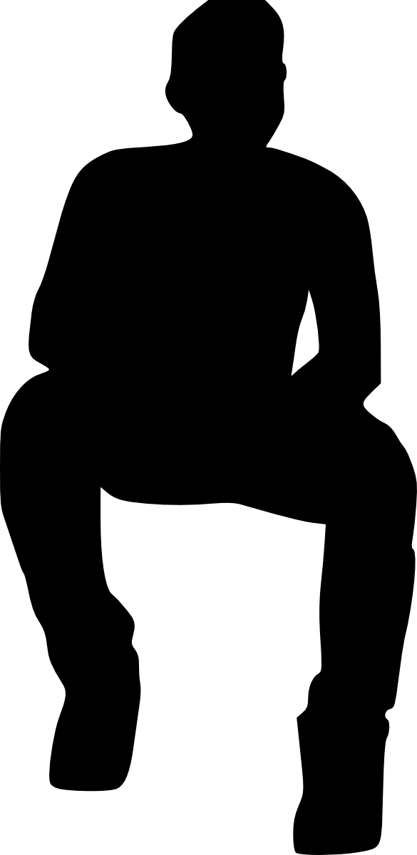 12 People Sitting Silhouette - People Sitting Silhouette Png (585x1200)