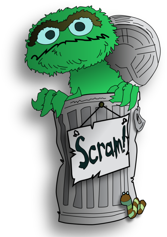 Oscar The Grouch Clip Art Design Medium Size - Oscar The Grouch Scram (1000x800)