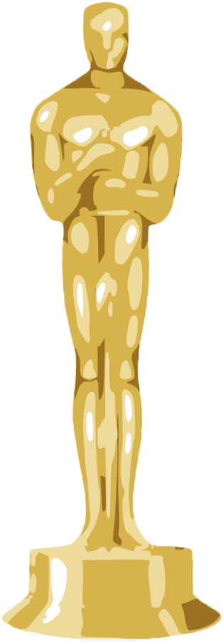 Oscar Clipart Golden - Golden Globe Trophy Clipart (314x904)