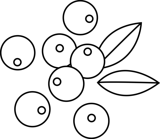 Berries Clip Art Black And White - Berries Clip Art Black And White (550x479)