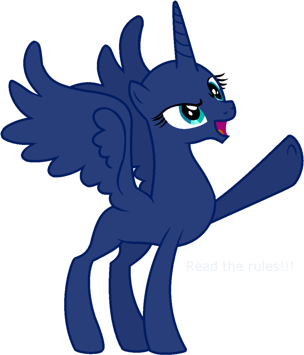 Featherblossombases The Royal Voice Mlp Base - My Little Pony Bases Alicorn Luna (1024x1207)