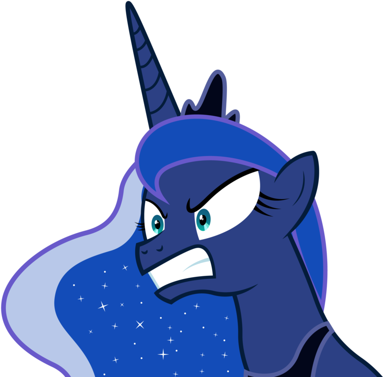 Instantly The Windigos Leaped At The Sisters - Princess Luna Angry Vector (900x781)