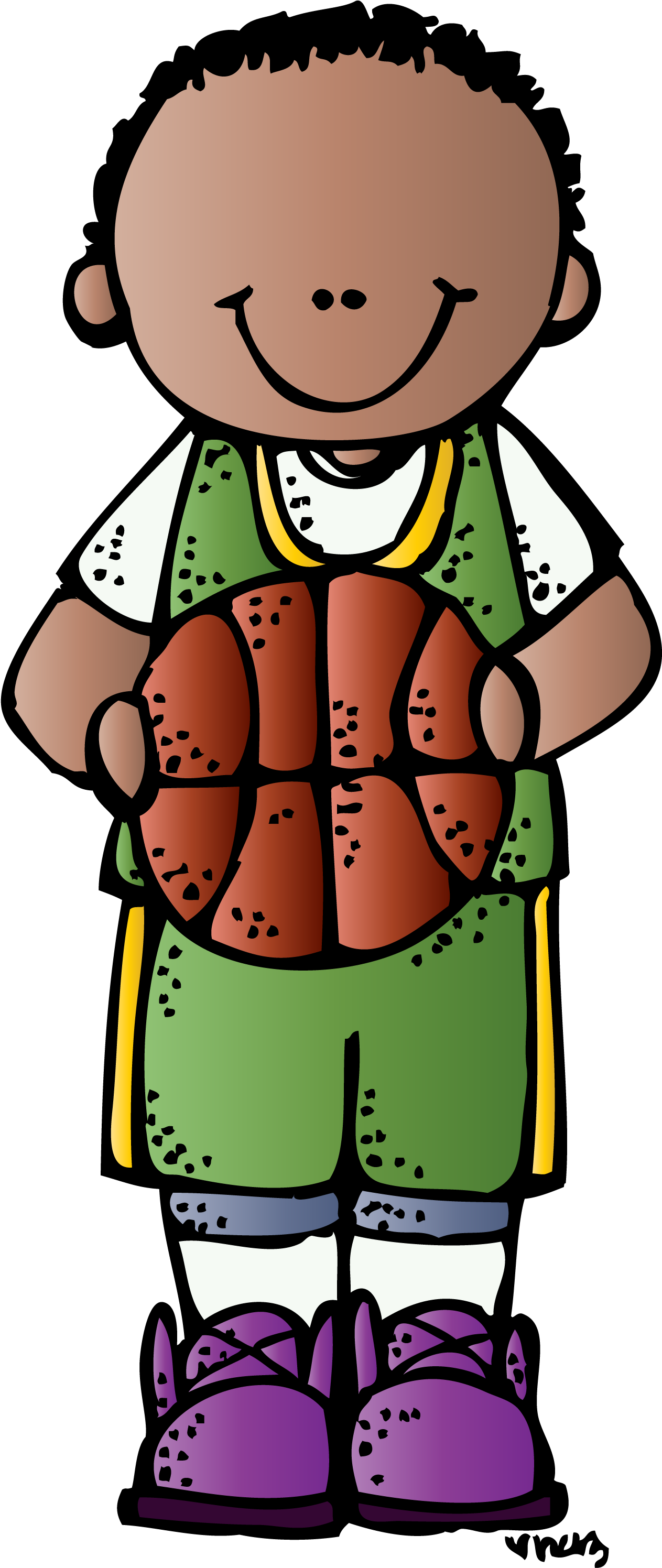 Boy 03 Melonheadz 13 Colored - Melonheadz Basketball Clipart (1317x3000)